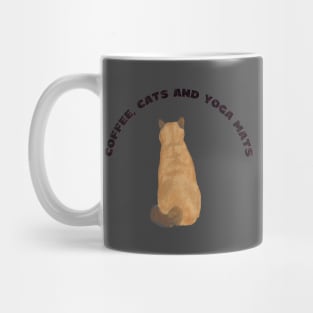 Coffee cats and yoga mats funny yoga and cat drawing Mug